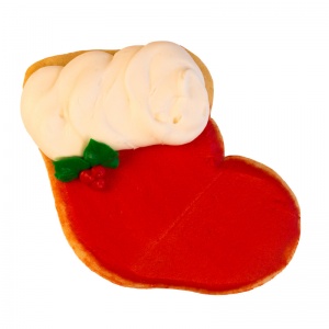 Decorated Christmas Cookie- Red Stocking